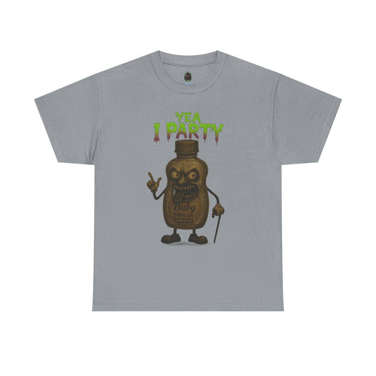 Yea I Party – Deranged Baby Oil Horror Cartoon T-Shirt