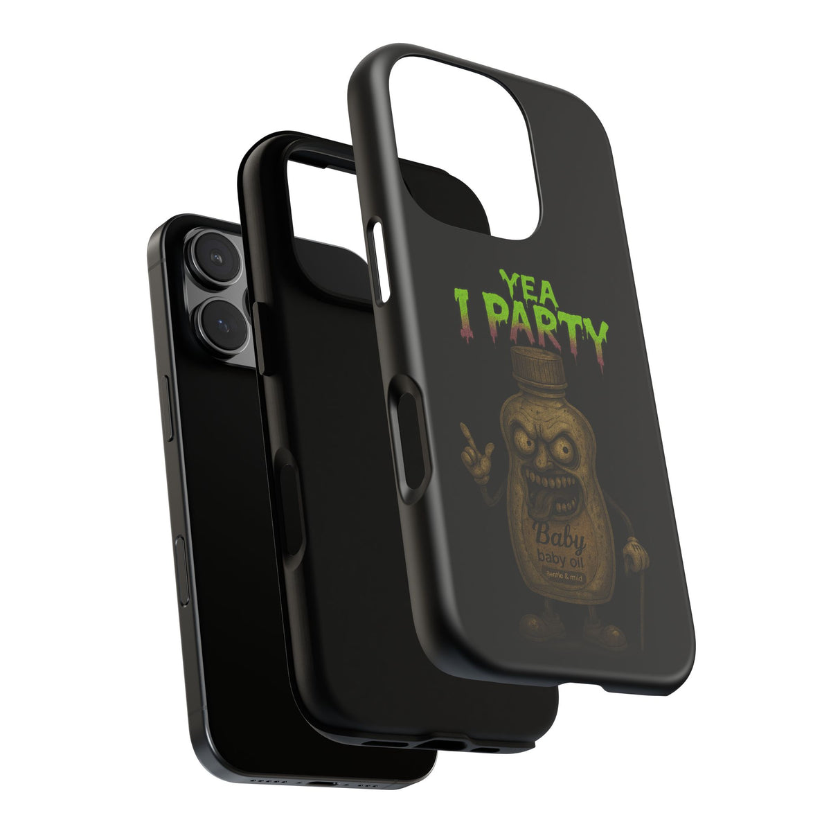 Phone Case — 'Yea I Party' Creepy Baby Bottle Graphic