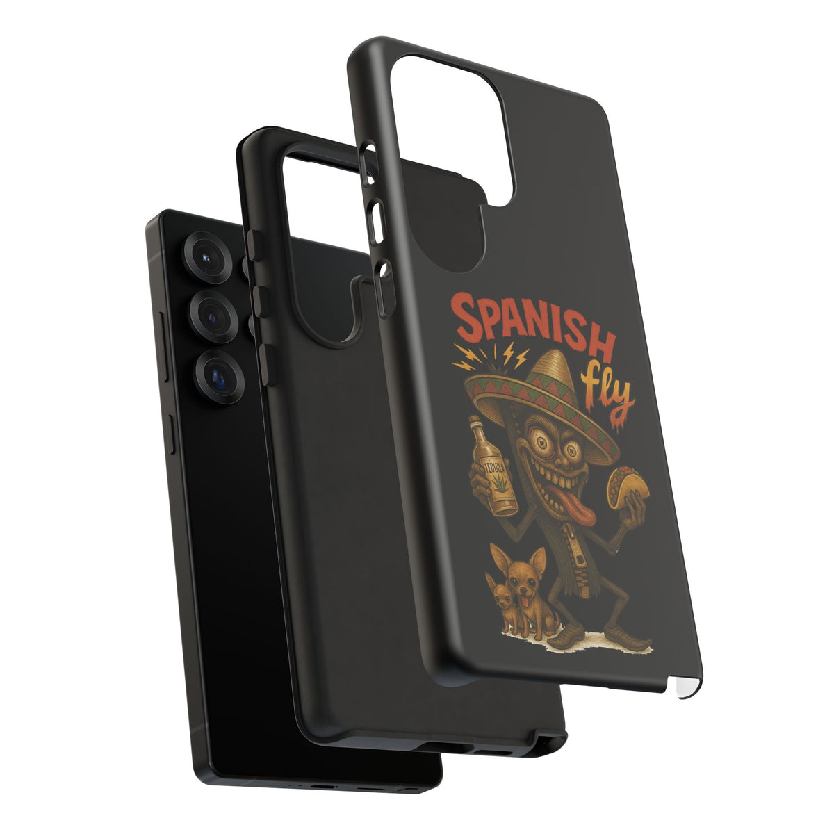 Spanish Fly Tough Phone Case — Retro Skull Sombrero Design