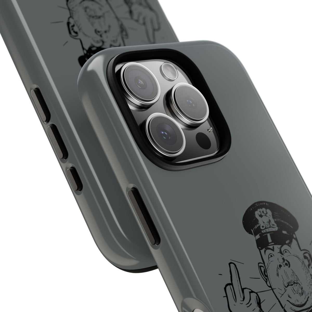 Vintage Cop Middle Finger Phone Case — Edgy Retro iPhone Protective Cover