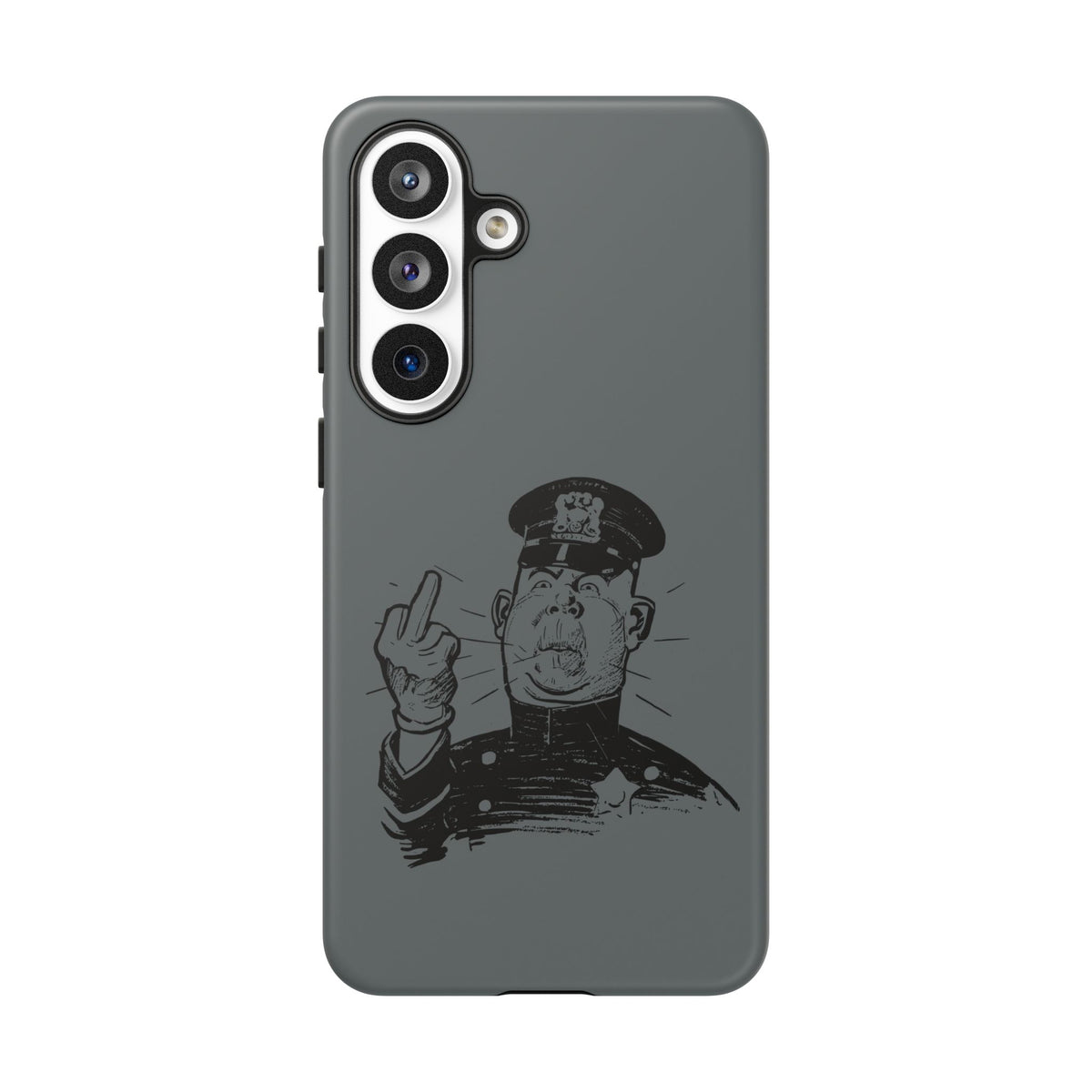Vintage Cop Middle Finger Phone Case — Edgy Retro iPhone Protective Cover
