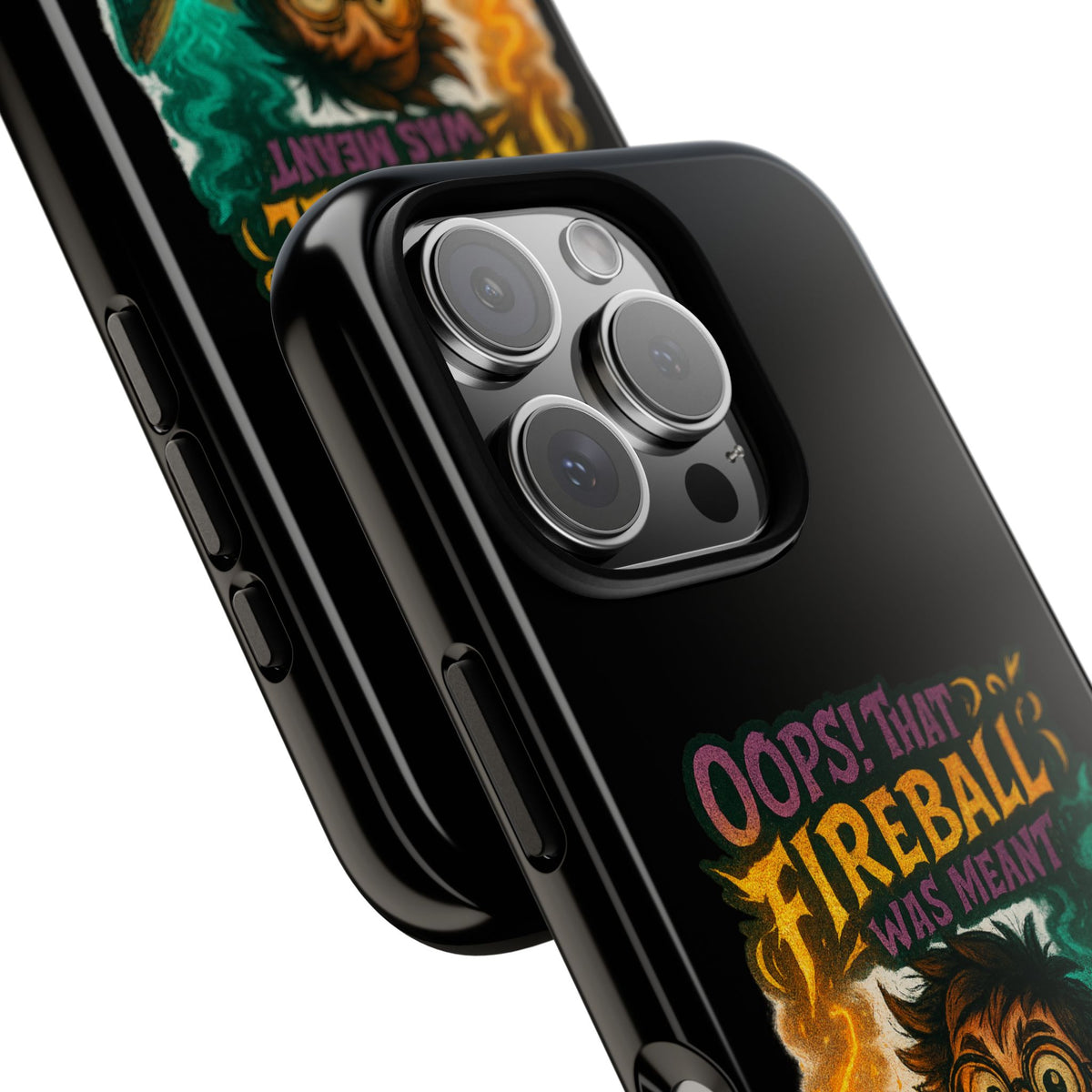 Phone Case — "Oops! That Fireball Was Meant to Be a Friendship Spell" Cute Fantasy Wizard Design