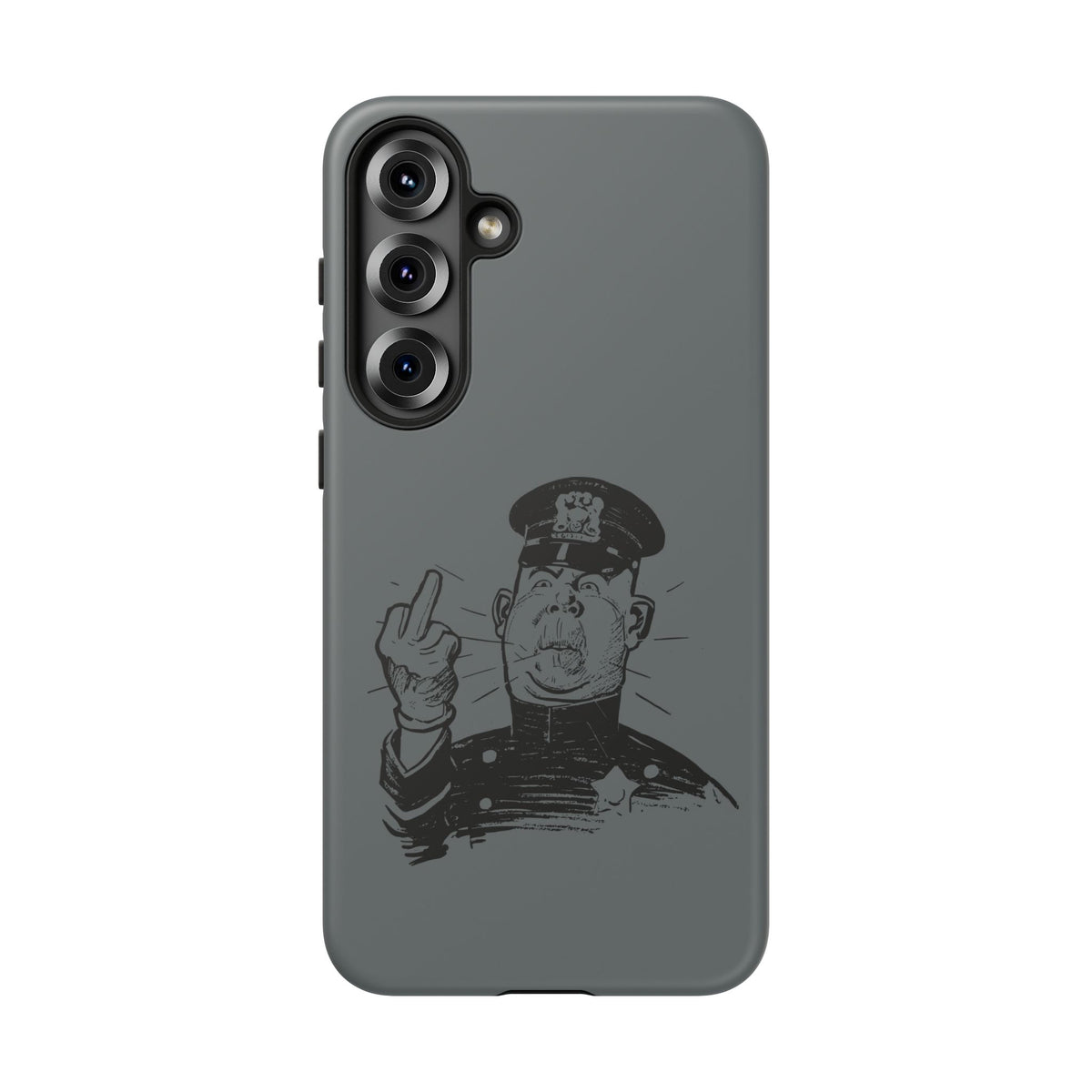 Vintage Cop Middle Finger Phone Case — Edgy Retro iPhone Protective Cover