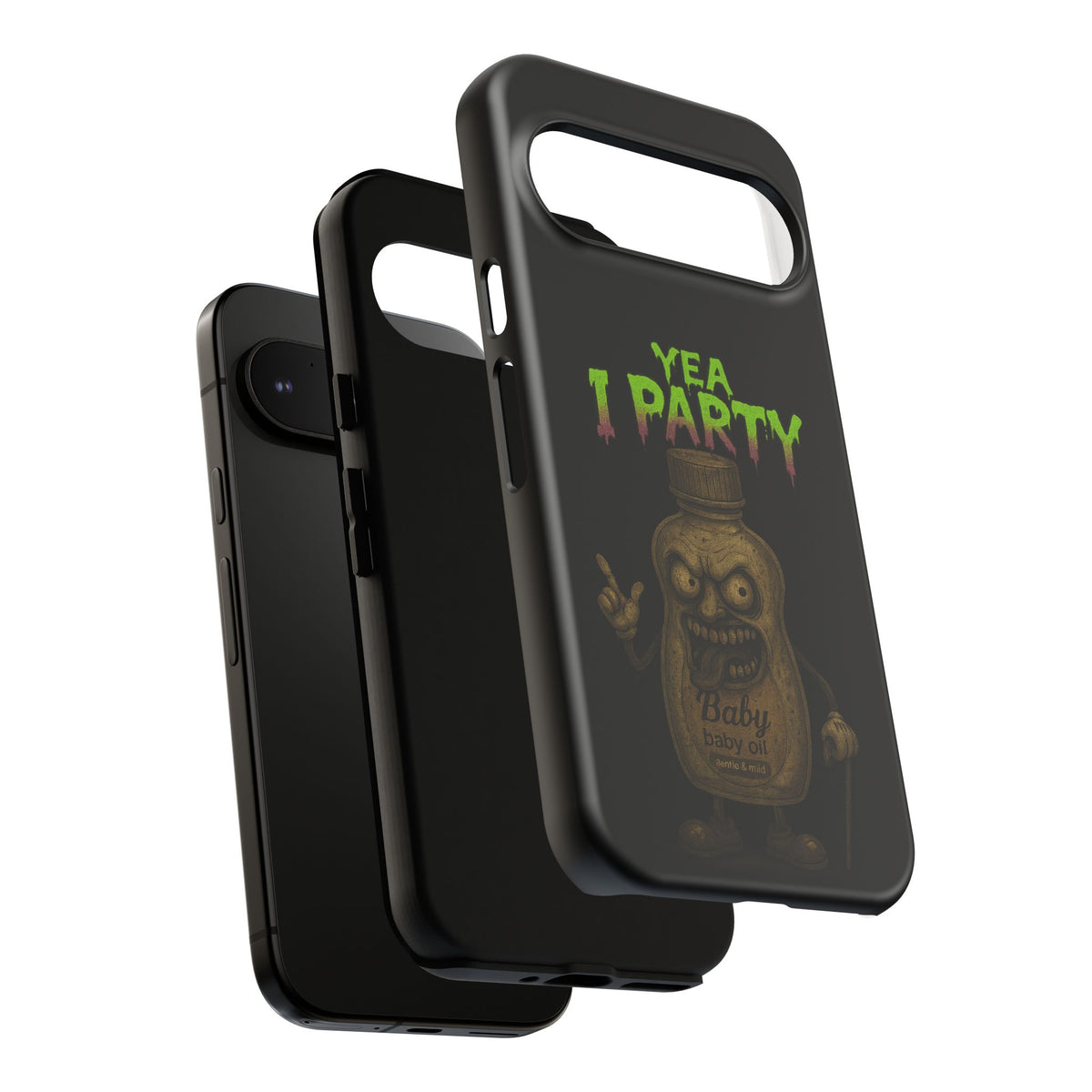 Phone Case — 'Yea I Party' Creepy Baby Bottle Graphic