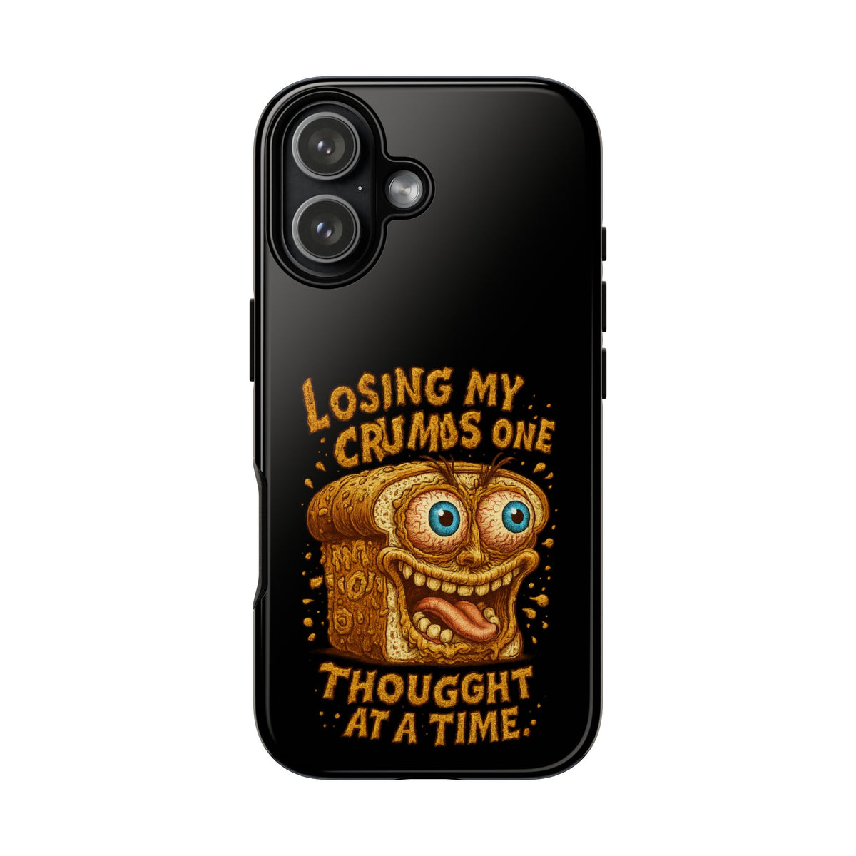 Phone Case — "Losing My Crumbs One Thought at a Time" Funny Retro Bread Illustration