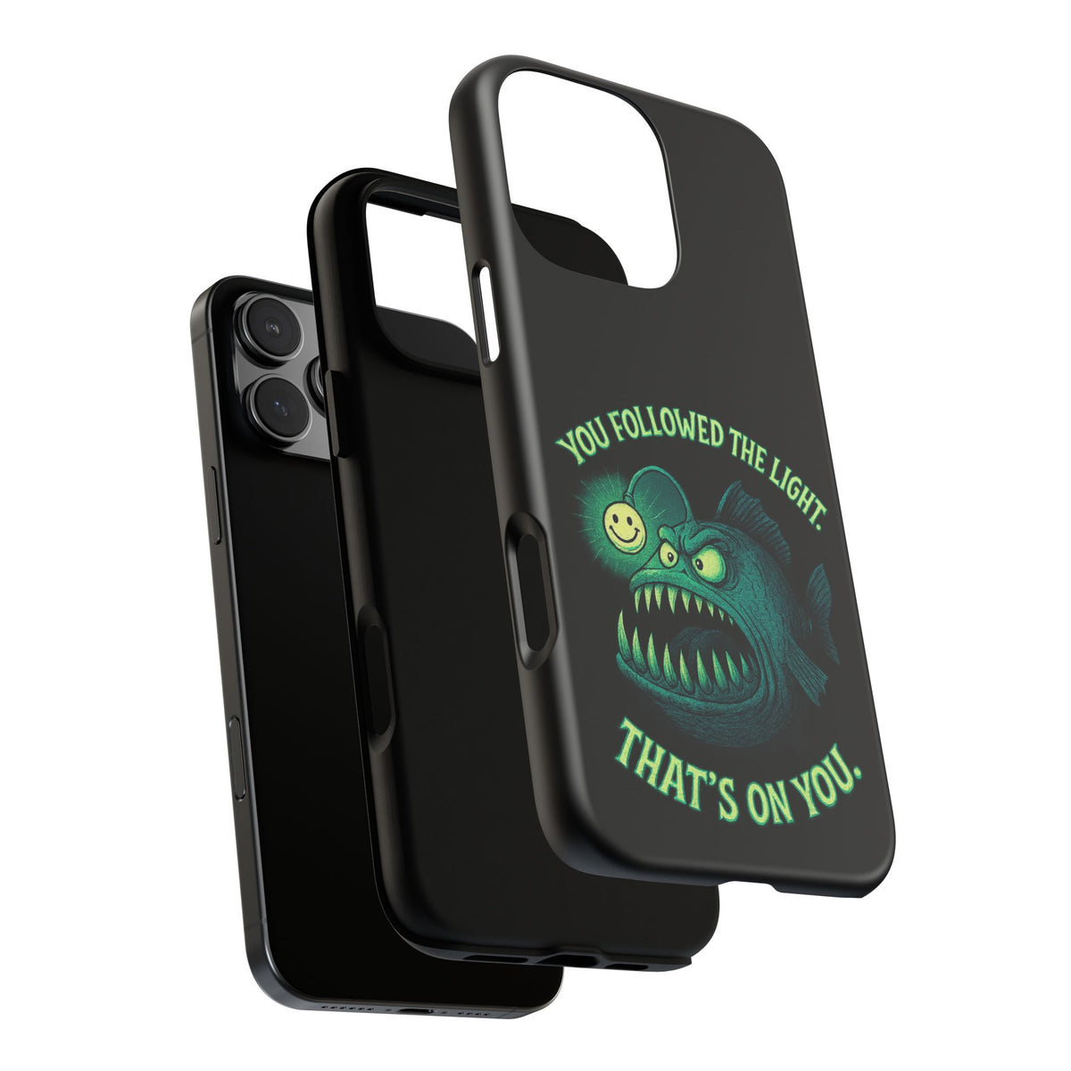 Anglerfish Phone Case – “You Followed The Light, That’s On You” Glow Horror Protective Case