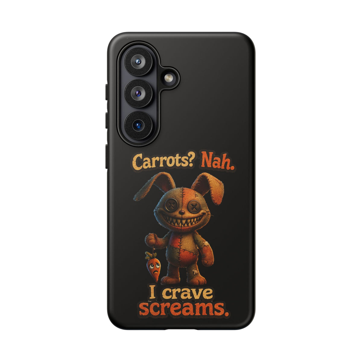 Phone Case — Creepy Bunny "Carrots? Nah. I crave screams." Halloween Horror Design
