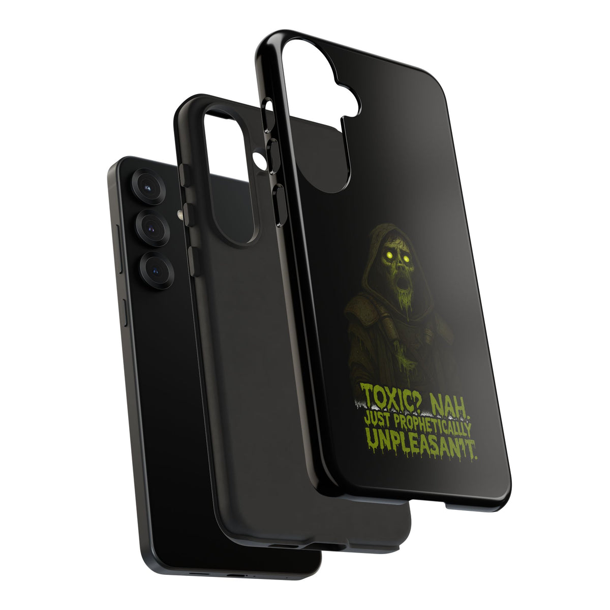 Phone Case — 'Toxic? Nah, Just Prophetically Unpleasant' Neon Grim Reaper Protective Cover