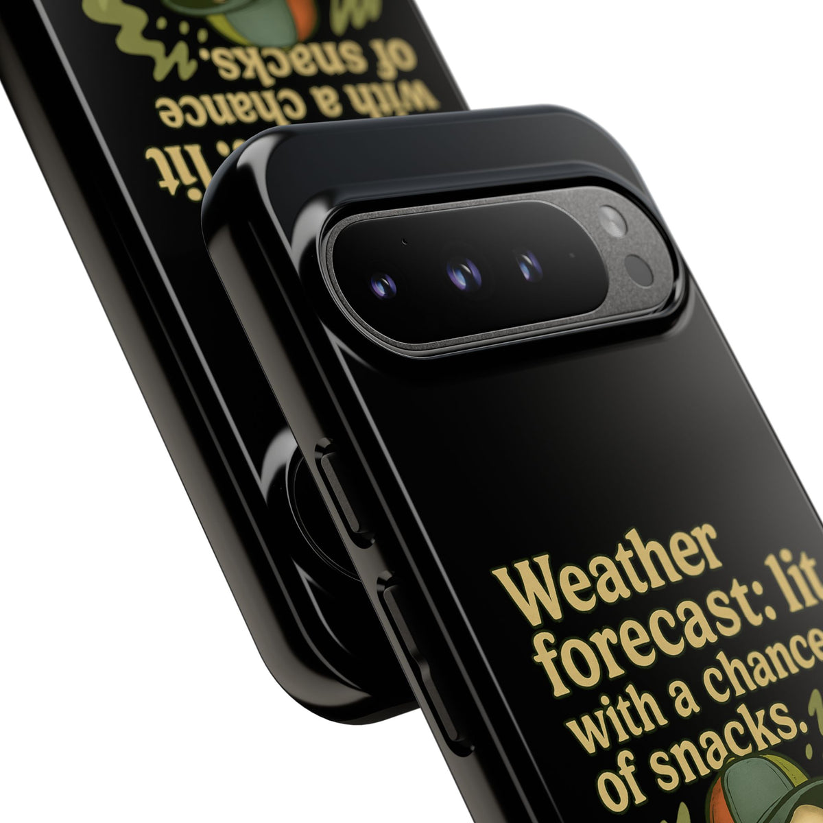 Phone Case — "Weather Forecast: Lit with a Chance of Snacks" Retro Graphic