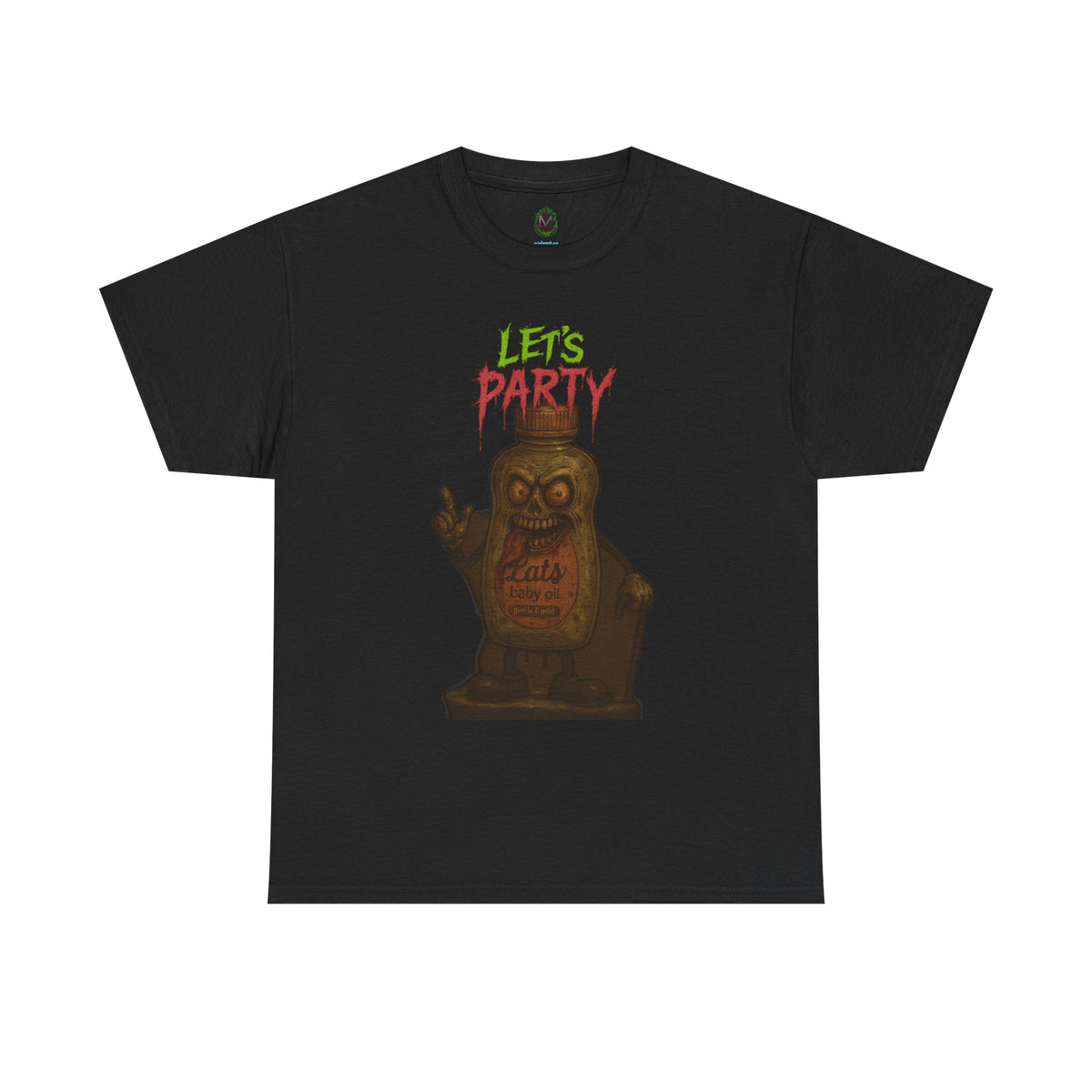 Let’s Party – Zombie Baby Oil Bottle Horror T-Shirt