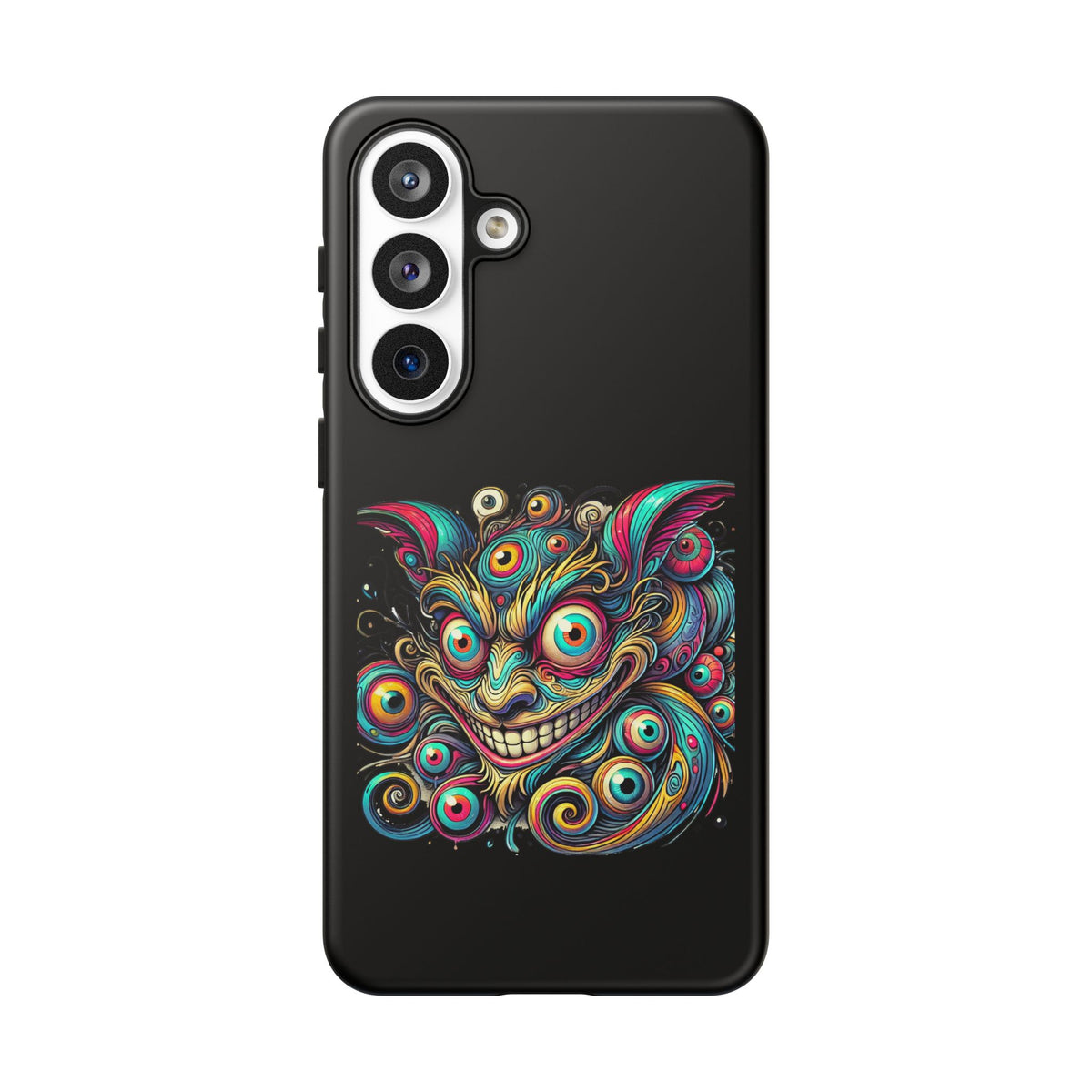 Psychedelic Mischief Phone Case — Colorful Grinning Monster Design