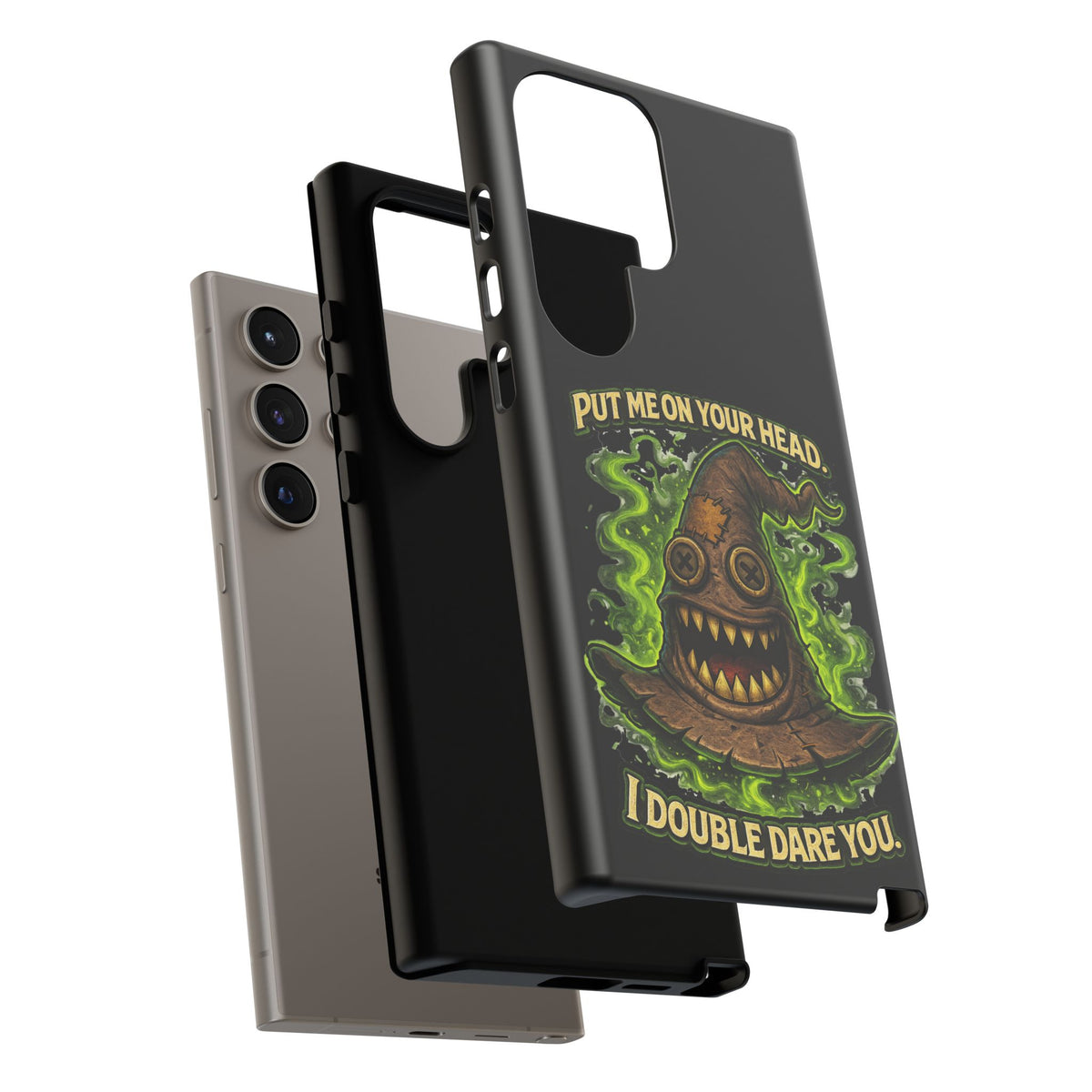 Phone Case — “Put Me On Your Head, I Double Dare You” Scary Witch Hat Design