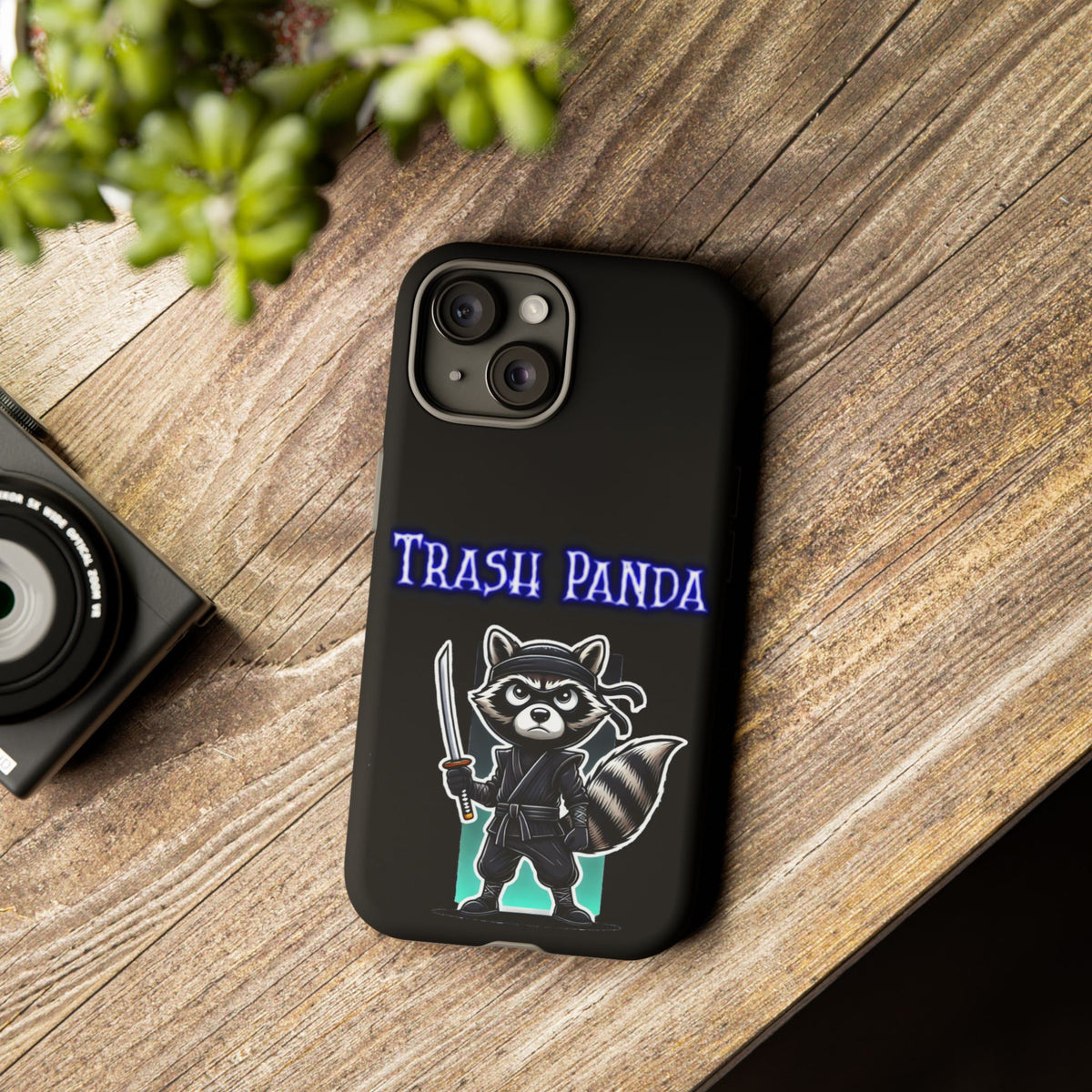 Trash Panda Ninja Phone Case — Cute Raccoon Warrior Protective Case