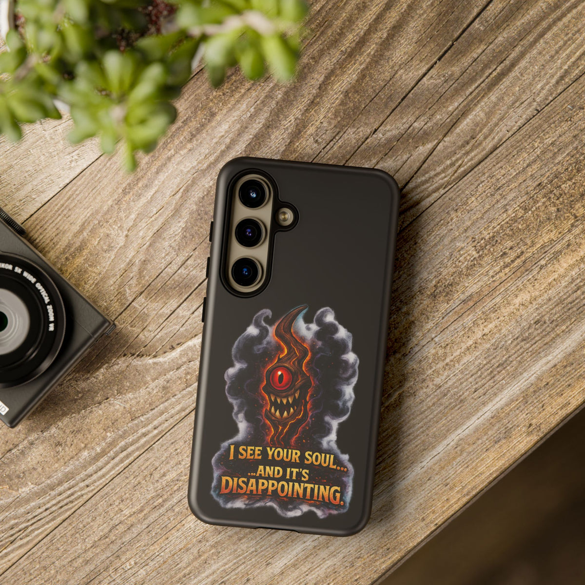 Phone Case — Fiery One‑Eye Demon with "I See Your Soul... And It's Disappointing"
