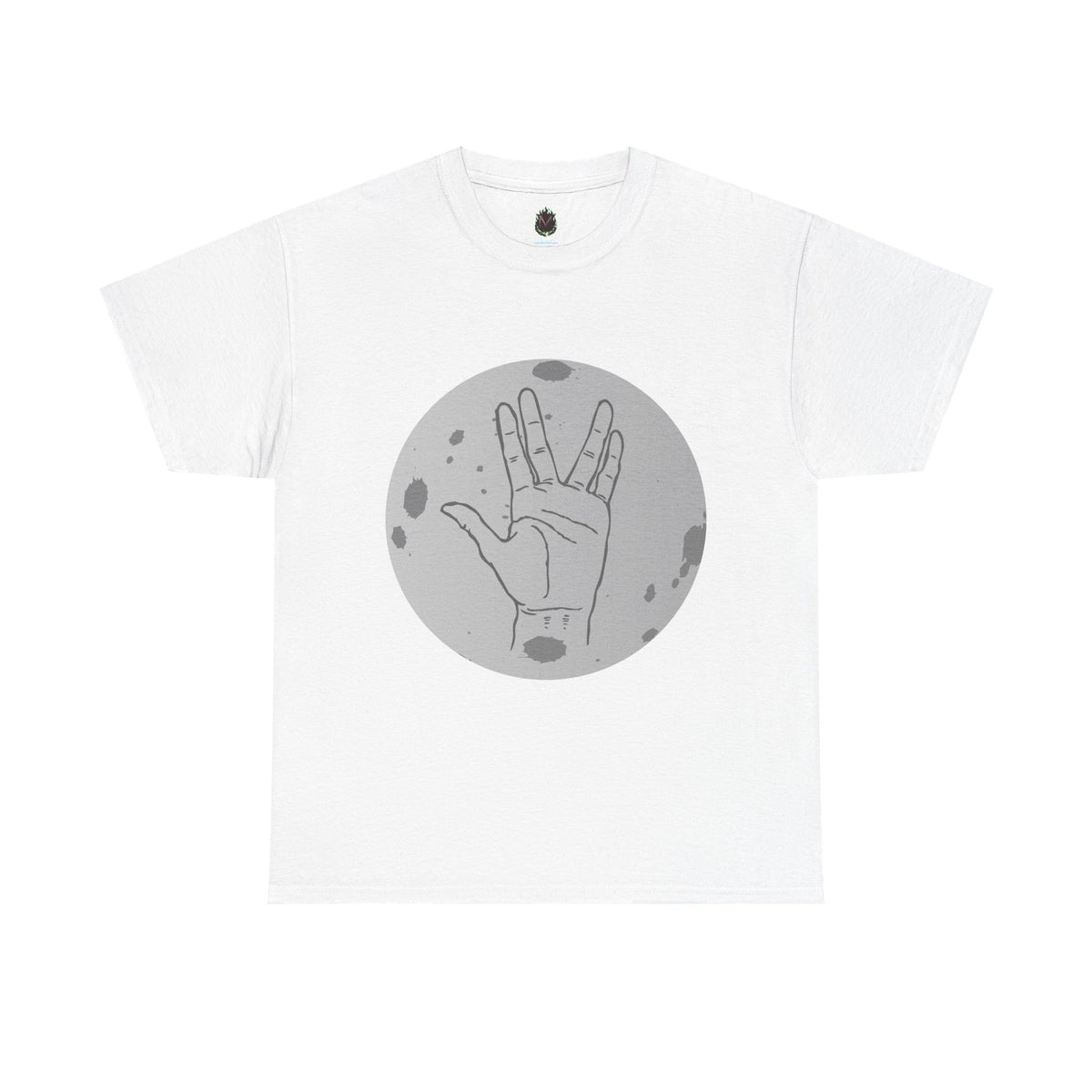 Vulcan Salute Moon Tee | Science Fiction Hand Graphic Tee