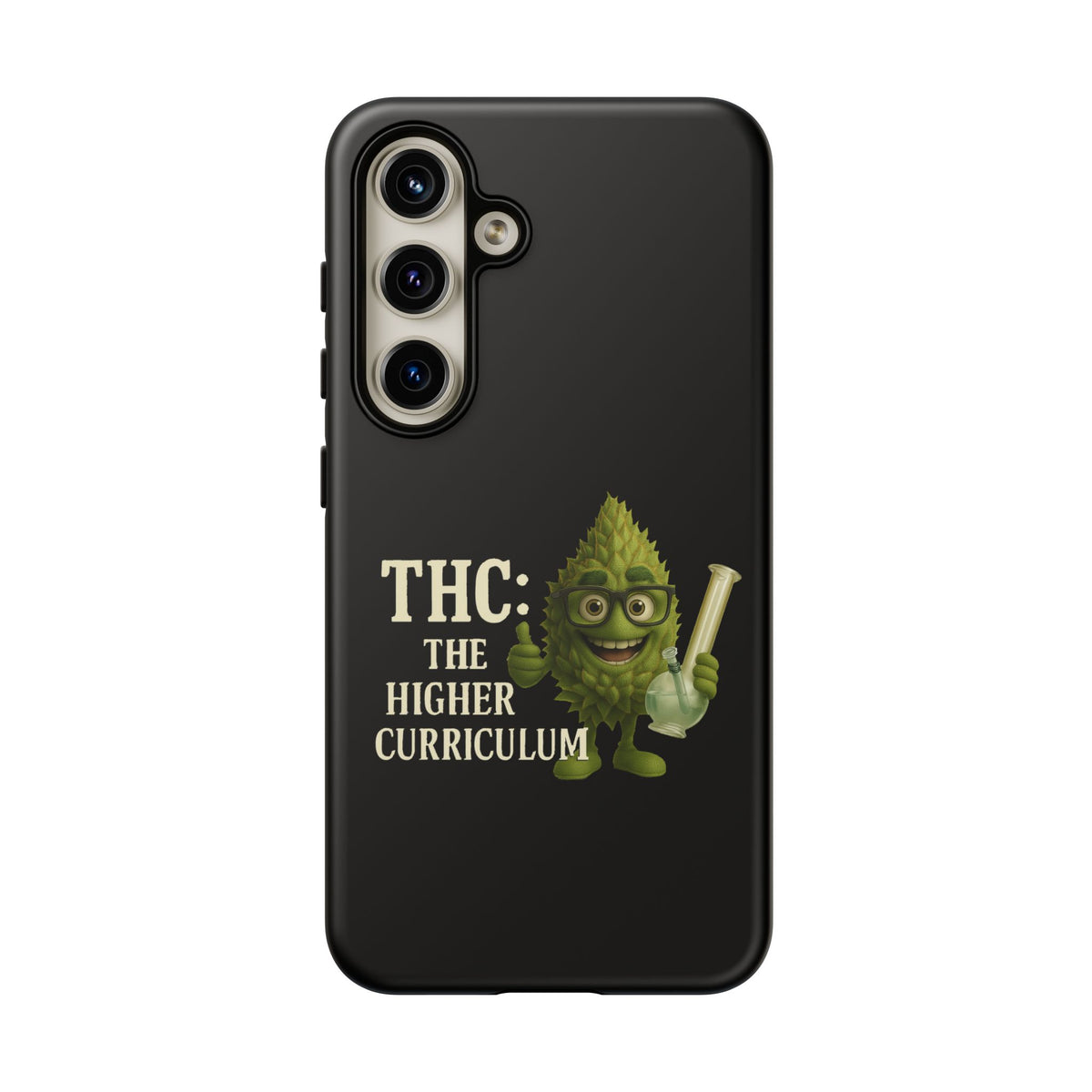 THC The Higher Curriculum Phone Case – Funny Cannabis Nug Cartoon iPhone Case