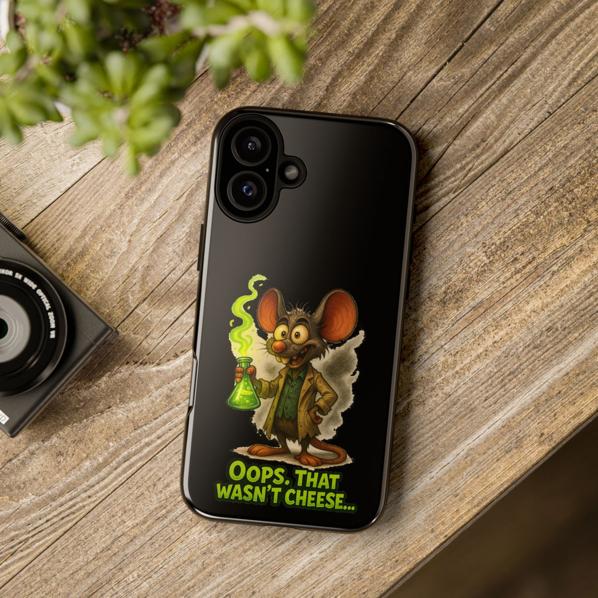 Phone Case — Funny Cartoon Rat "Oops That Wasn't Cheese" Protective Cover