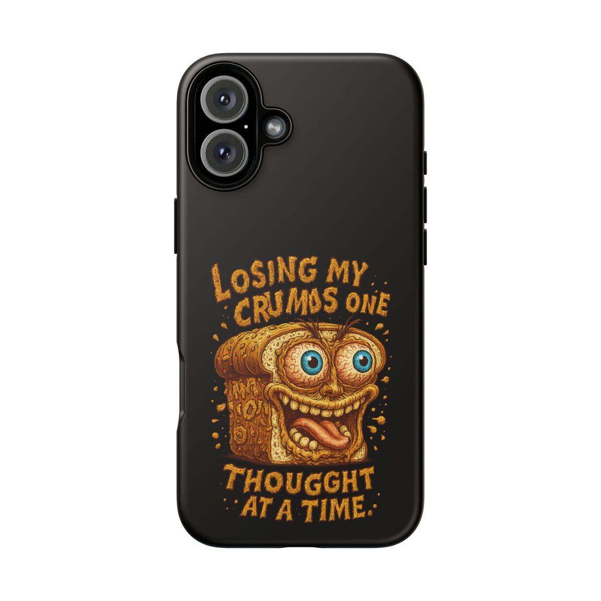 Phone Case — "Losing My Crumbs One Thought at a Time" Funny Retro Bread Illustration