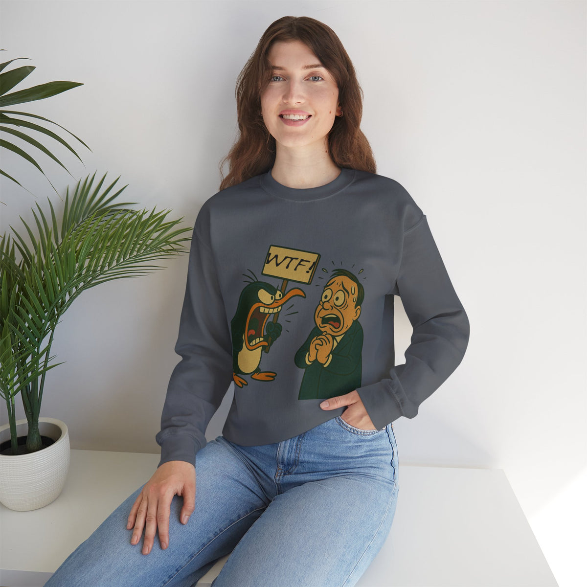 WTF Angry Penguin Crewneck Sweatshirt