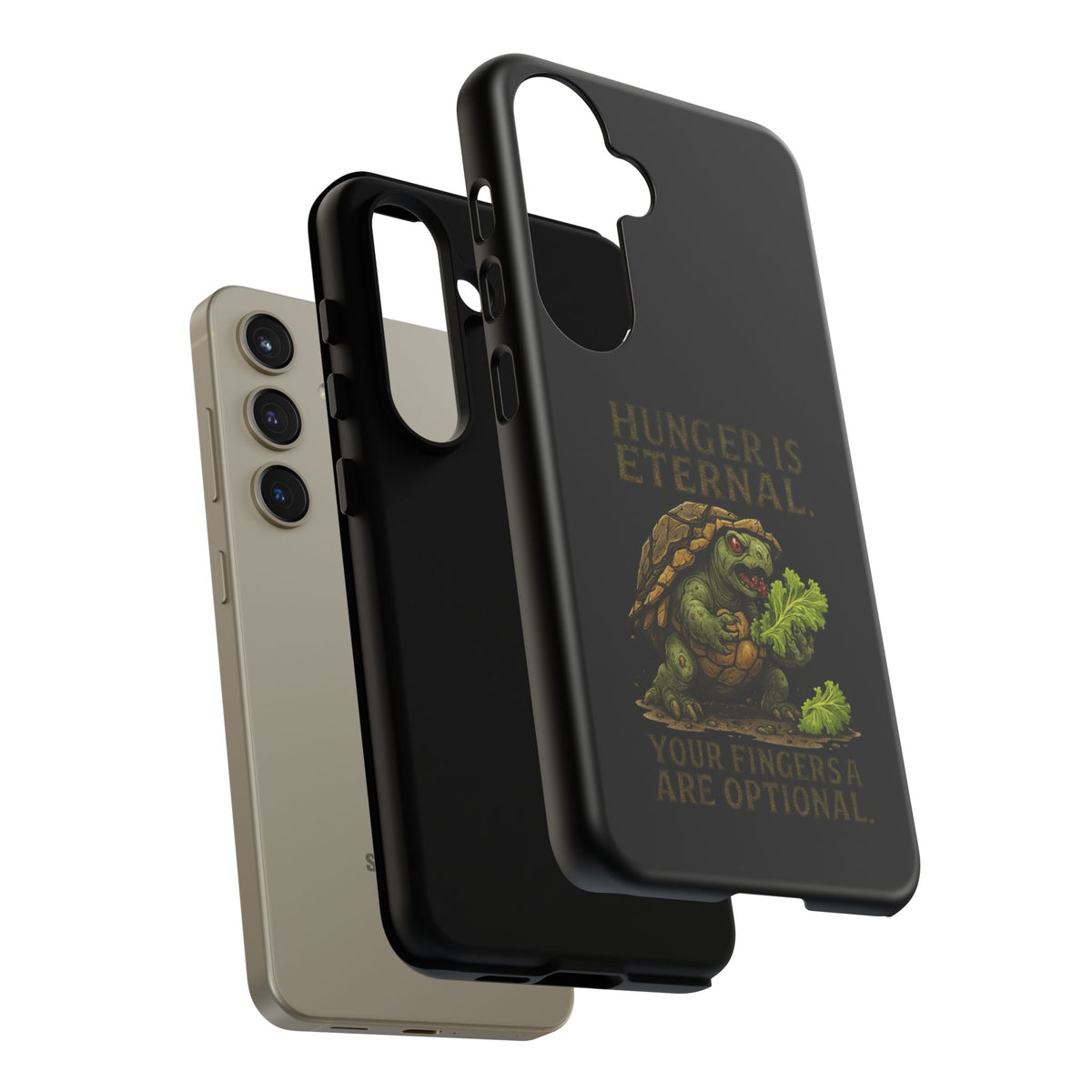 Phone Case — "Hunger Is Eternal, Your Fingers Are Optional" Turtle Monster Design