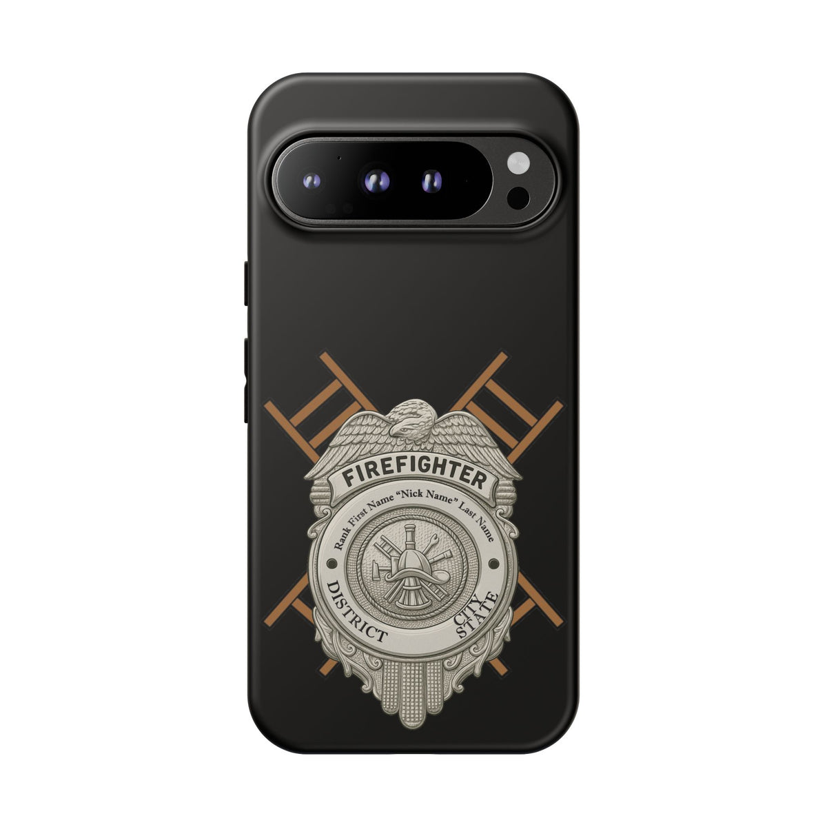Firefighter Badge Tough Phone Case — Firefighter Helmet & Ladders Protective Case