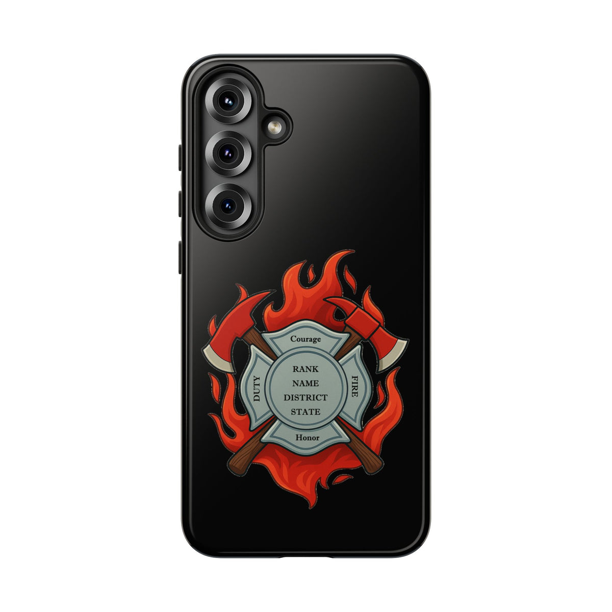 Firefighter Maltese Cross Phone Case — Custom Rank/Name/District Design