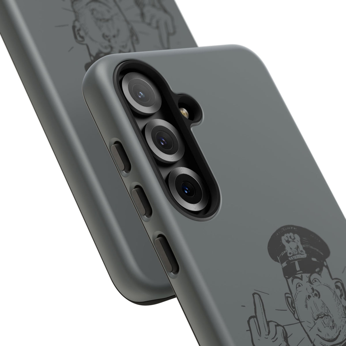 Vintage Cop Middle Finger Phone Case — Edgy Retro iPhone Protective Cover