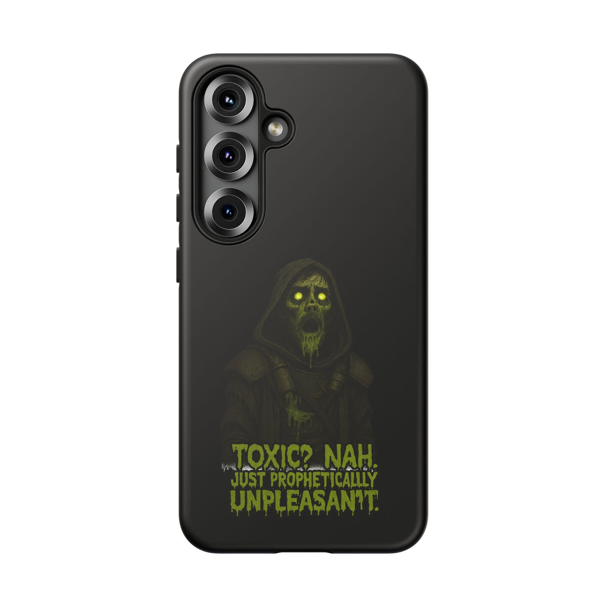 Phone Case — 'Toxic? Nah, Just Prophetically Unpleasant' Neon Grim Reaper Protective Cover