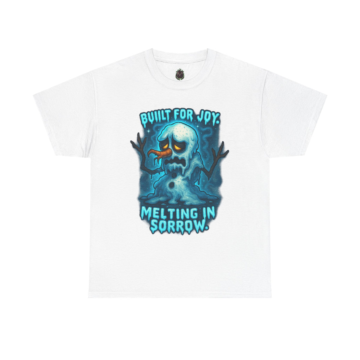 Melting Snowman T-Shirt — "Built for Joy, Melting in Sorrow" Graphic Tee