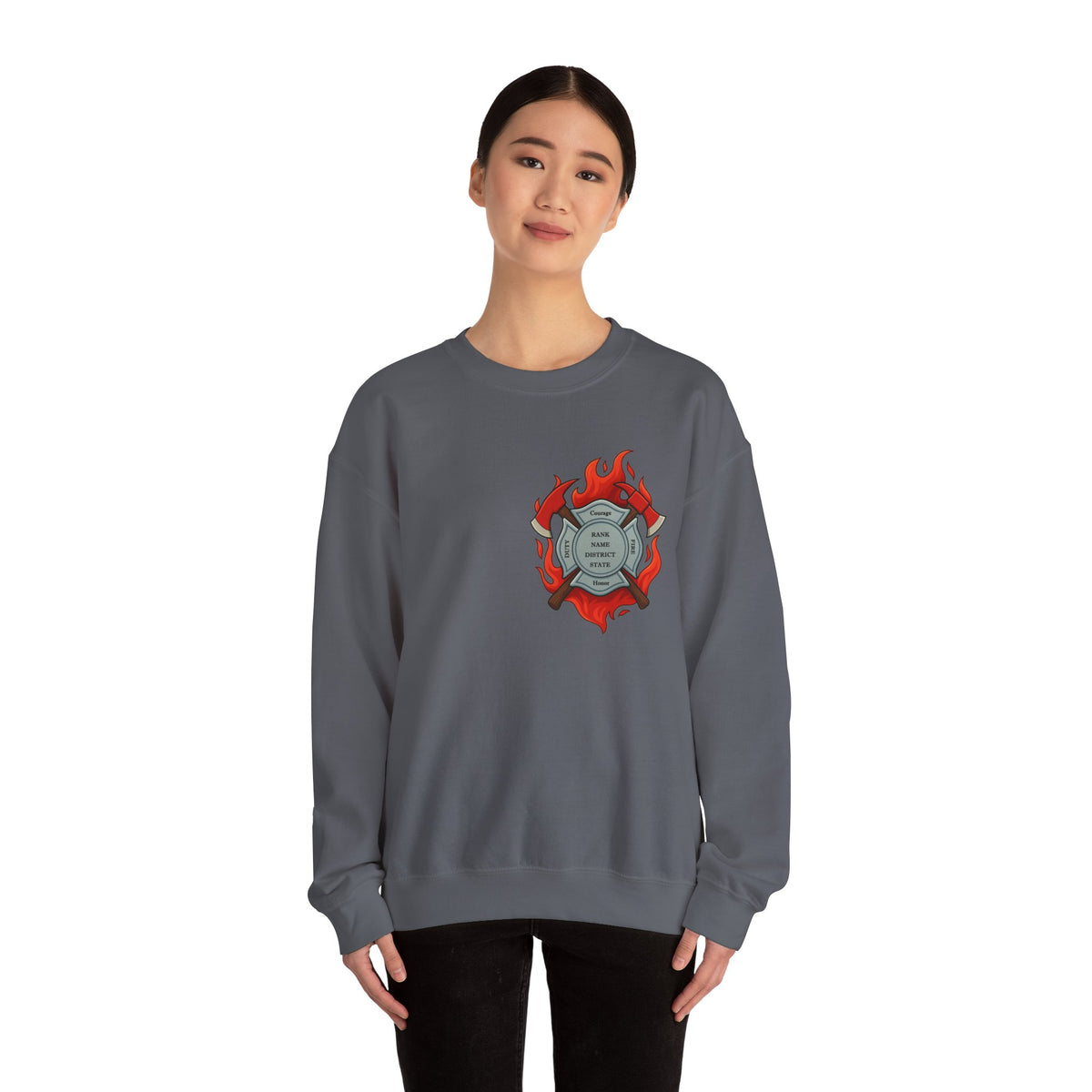 In the Heat of Danger We Hold the Line Crewneck Sweatshirt