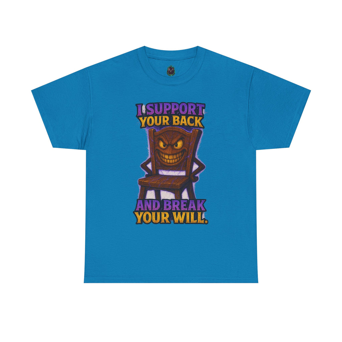 Evil Chair Character T-Shirt | I Support Your Back and Break Your Will