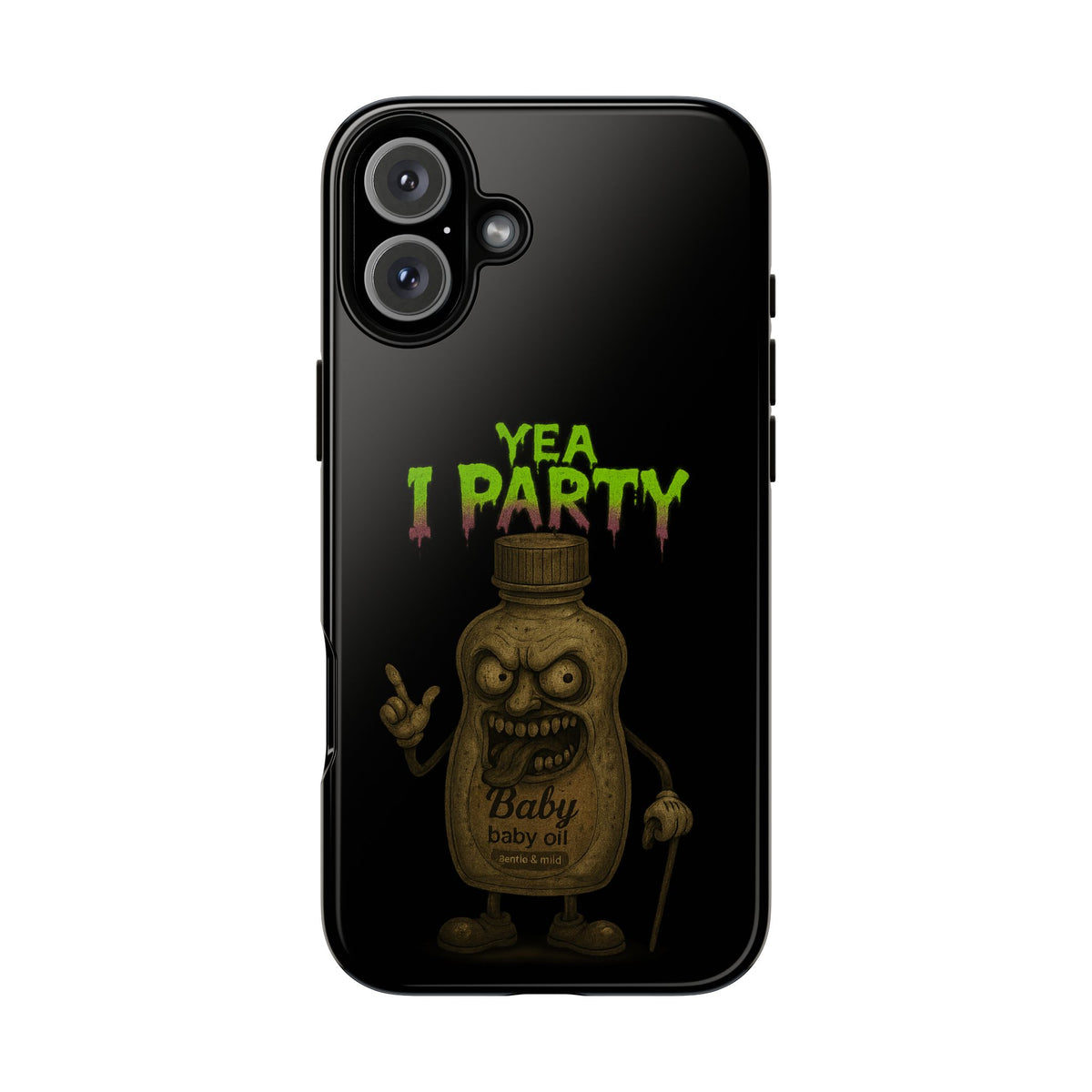 Phone Case — 'Yea I Party' Creepy Baby Bottle Graphic