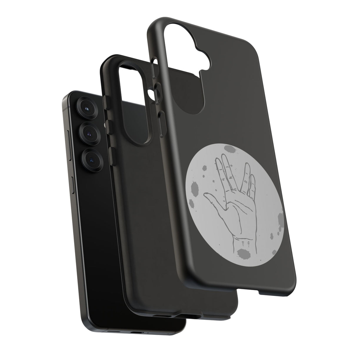 Spock Live Long Phone Case — Vulcan Salute Moon Graphic