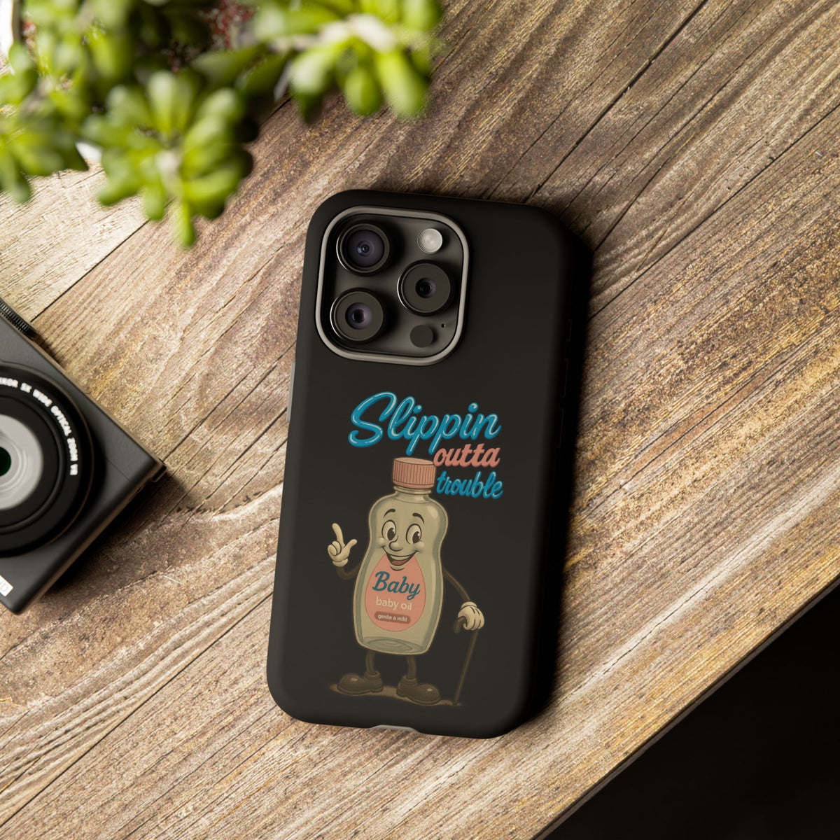 Phone Case — Retro 'Slippin Outta Trouble' Baby Bottle Design