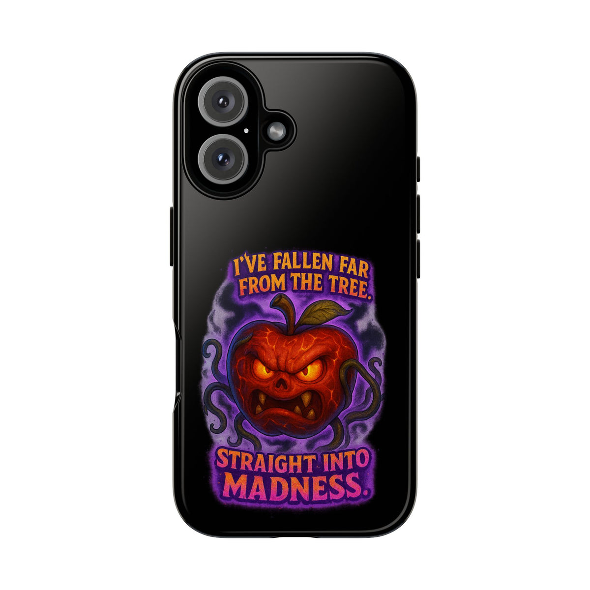 Phone Case — 'I've Fallen Far From the Tree, Straight Into Madness' Pumpkin Horror Design