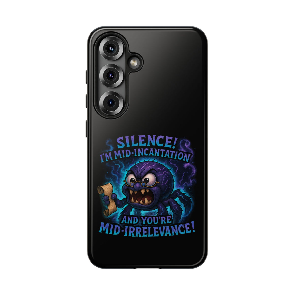 Phone Case — "Silence! I'm Mid-Incantation" Cute Angry Spider Magic Design