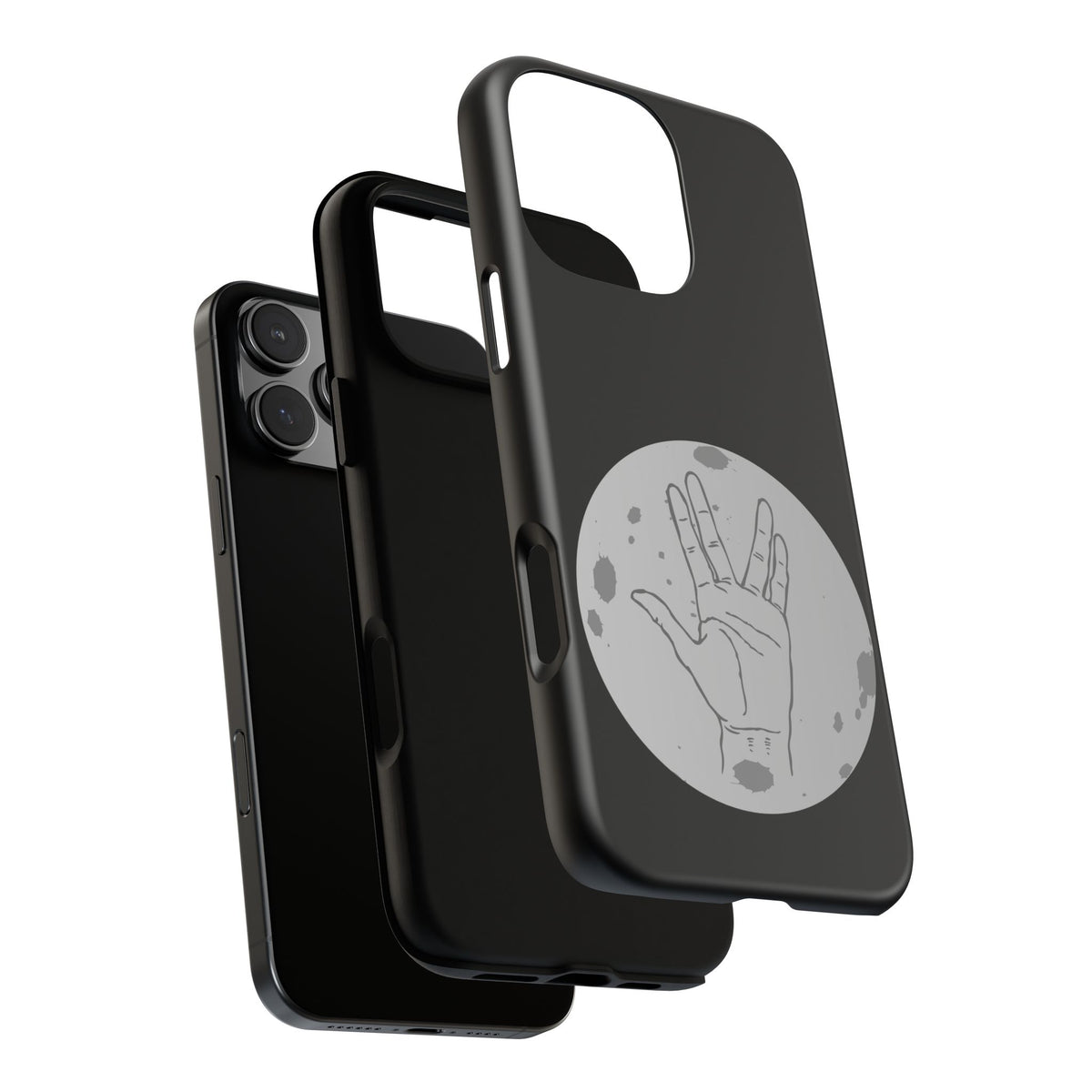 Spock Live Long Phone Case — Vulcan Salute Moon Graphic
