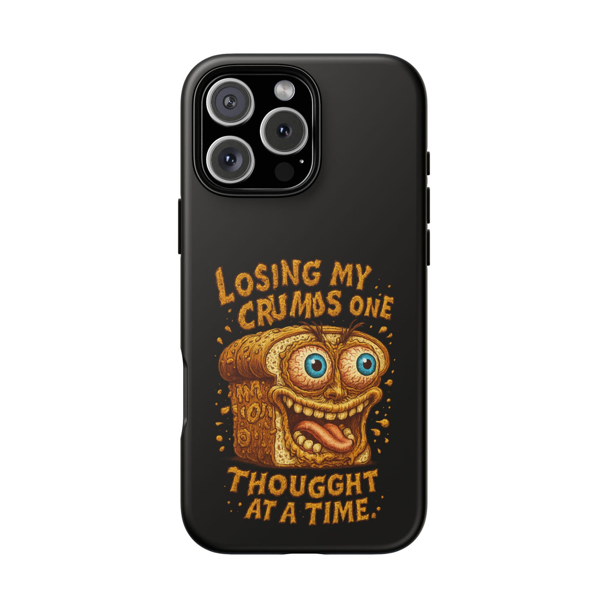 Phone Case — "Losing My Crumbs One Thought at a Time" Funny Retro Bread Illustration