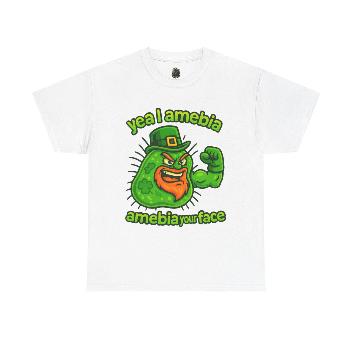 Amebia Your Face St. Patrick's Day T-Shirt — Funny Leprechaun Germ Graphic Tee