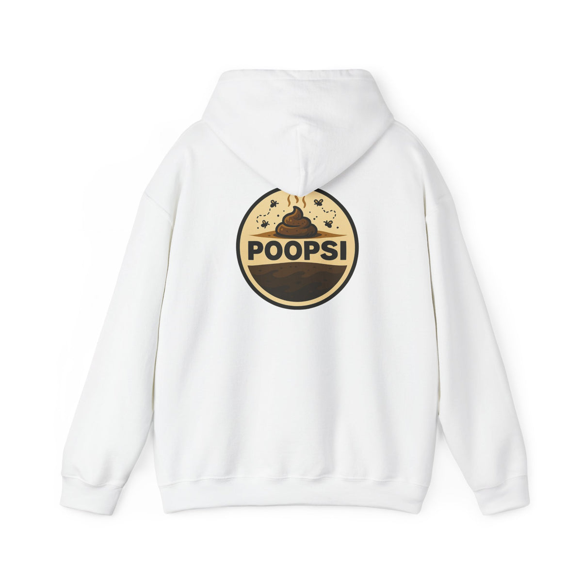 Funny 'POOPSI' Logo Hoodie — Retro Poop Emoji Graphic Pullover