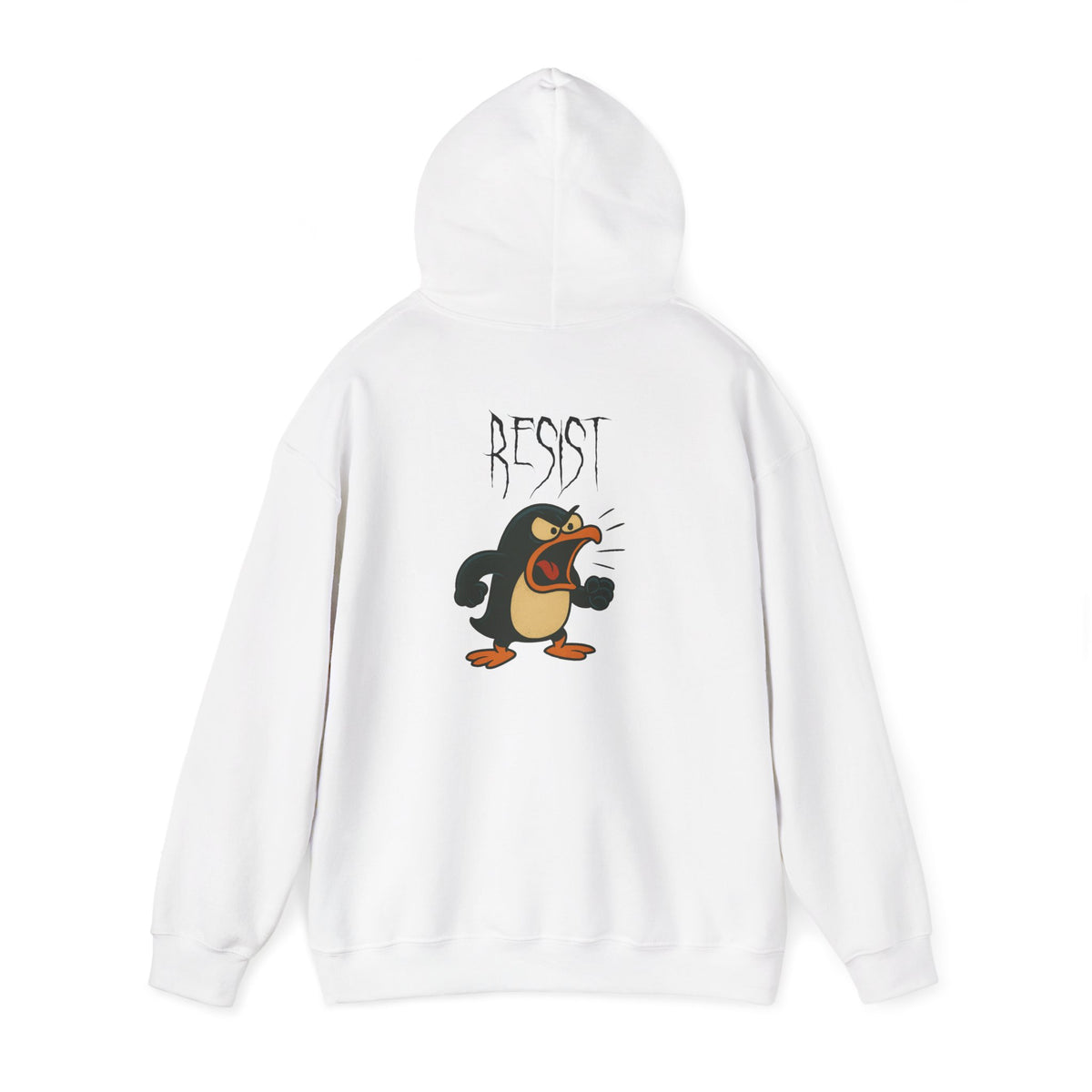 Angry Penguin Graphic Hoodie — 'ROAR' Retro Cartoon Streetwear