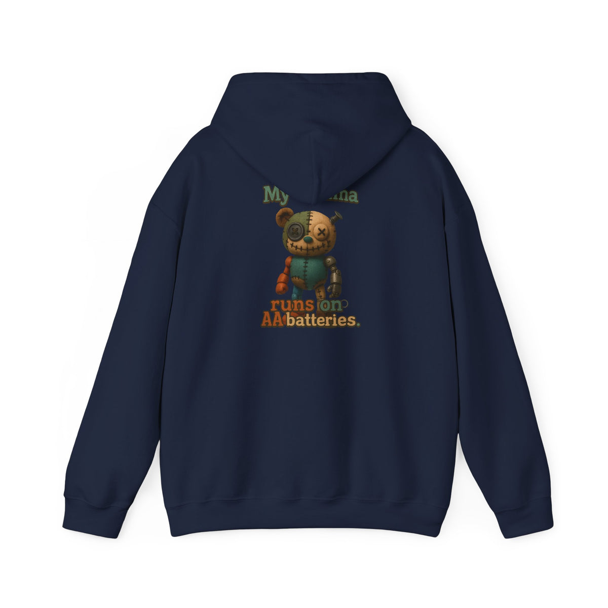 Bear Robot Hoodie — 'My Trauma runs on batteries' Cute Steampunk Plush Graphic Hoodie