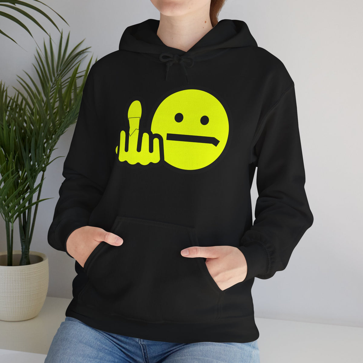 Middle Finger Smiley Hoodie – Zero F*cks Given