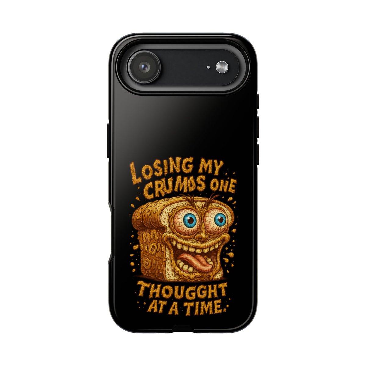 Phone Case — "Losing My Crumbs One Thought at a Time" Funny Retro Bread Illustration