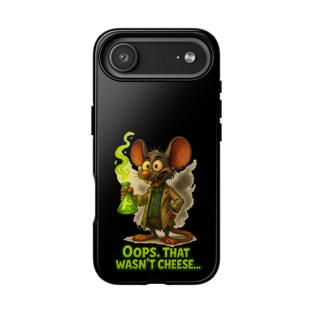 Phone Case — Funny Cartoon Rat "Oops That Wasn't Cheese" Protective Cover