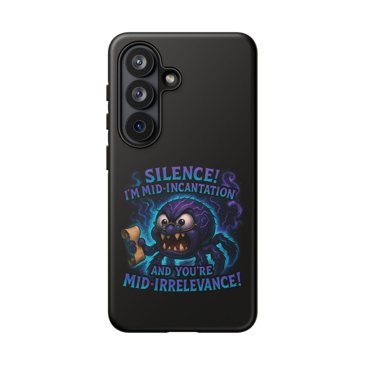 Phone Case — "Silence! I'm Mid-Incantation" Cute Angry Spider Magic Design