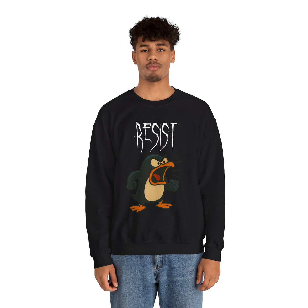 Resist – Angry Penguin Crewneck Sweatshirt