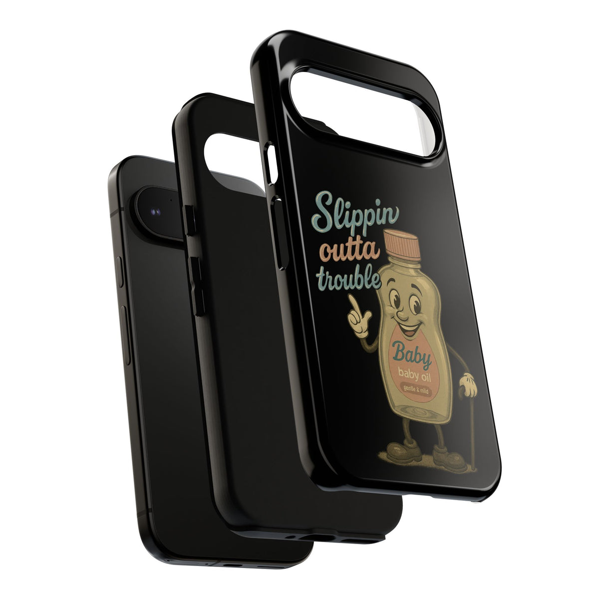Phone Case — 'Slippin Outta Trouble' Retro Baby Oil Mascot