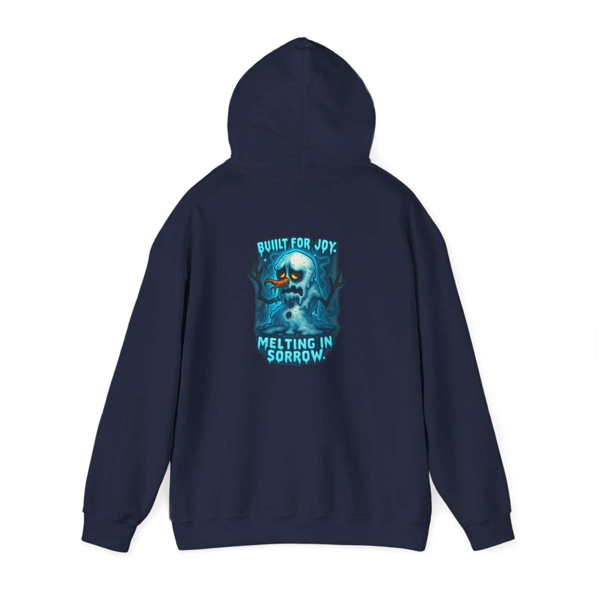 Melting in Sorrow Hoodie — Blue Melting Skull Graphic Pullover