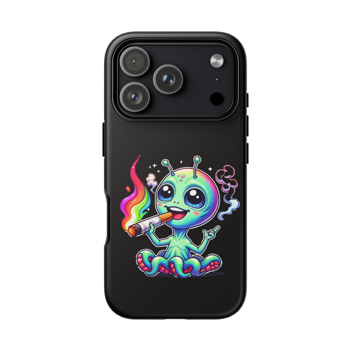 Alien Smoking Rainbow Joint Phone Case — Cute Psychedelic Cannabis iPhone Cover